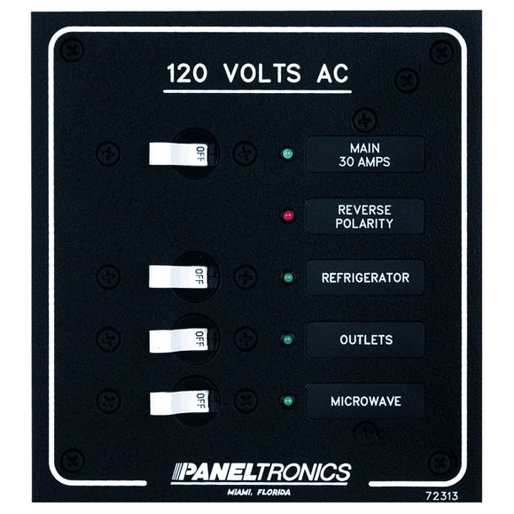 Paneltronics Standard AC 3 Position Breaker Panel & Main w/LEDs [9972313B] - Point Supplies Inc.