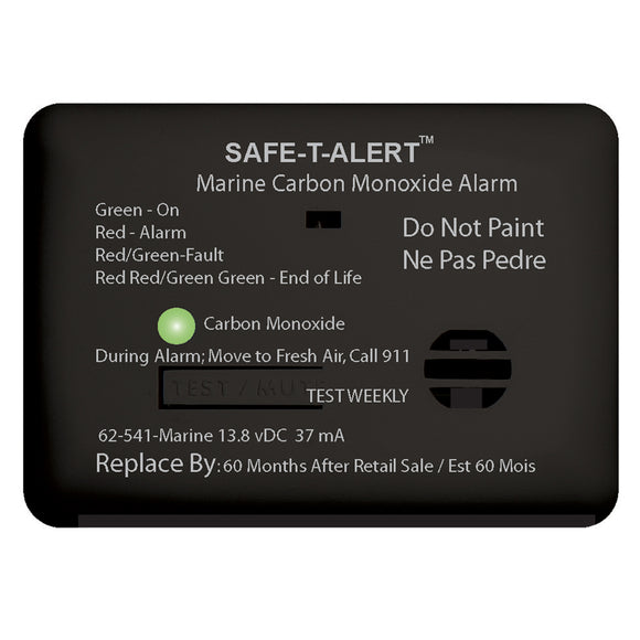 Safe-T-Alert 62 Series Carbon Monoxide Alarm - 12V - 62-541-Marine - Surface Mount - Black [62-541-MARINE-BL] - Point Supplies Inc.