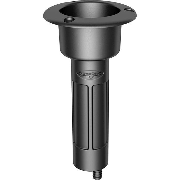 Mate Series Plastic 0 Rod  Cup Holder - Drain - Round Top - Black [P1000DB] - Point Supplies Inc.