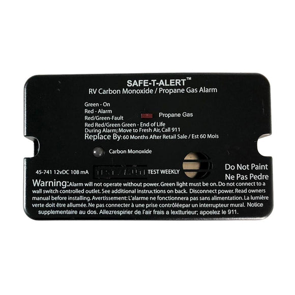 Safe-T-Alert 45-Series Combo Carbon Monoxide Propane Alarm Surface Mount - Black [45-741-BL] - Point Supplies Inc.