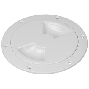 Sea-Dog Smooth Quarter Turn Deck Plate - White - 6" [336160-1] - Point Supplies Inc.
