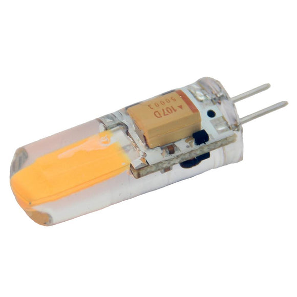 Lunasea Natural White G4 Bulb 2W 10-30VDC Bottom Pin Silicon            Encapsulated [LLB-21KC-71-00] - Point Supplies Inc.