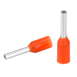 Pacer Orange 20-22 AWG Wire Ferrule - 6mm Length - 25 Pack [TFRL22-6MM-25]