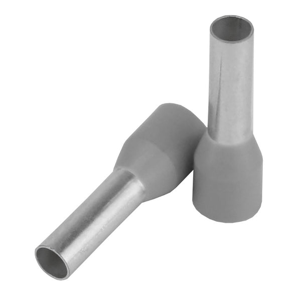Pacer Grey 12 AWG Wire Ferrule - 10mm Length - 25 Pack [TFRL12-10MM-25]
