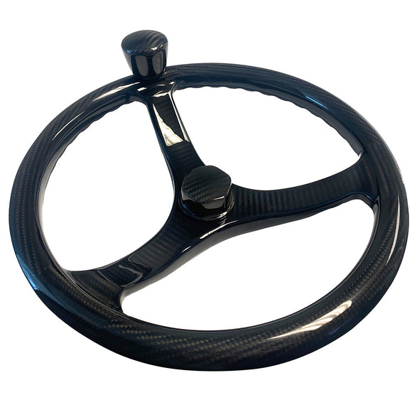 Schmitt Marine Carbon Fiber Primus Steering Wheel w/Santoprene Finger Grip - 13.5