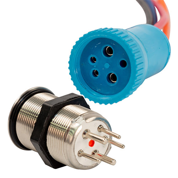 Bluewater 22mm Push Button Switch - Off/On/On Contact - Blue/Green/Red LED - 4' Lead [9059-3113-4]