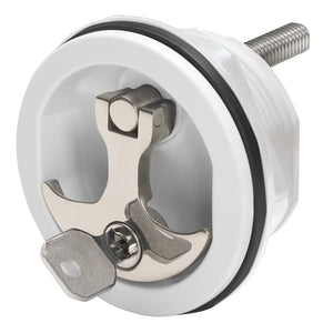 Whitecap Compression Handle - Nylon White/Stainless Steel - Locking [6228WC]