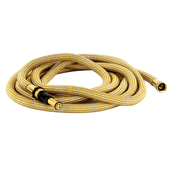 HoseCoil 50 Expandable PRO w/Brass Twist Nozzle  Nylon Mesh Bag - Gold/White [HEP50K]