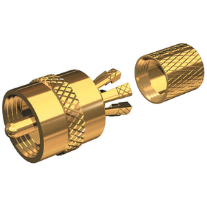 Shakespeare PL-259-CP-G - Solderless PL-259 Connector for RG-8X or RG-58/AU Coax - Gold Plated [PL-259-CP-G] - Point Supplies Inc.