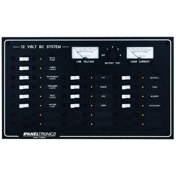 Paneltronics Standard DC 20 Position Breaker Panel & Meter [9973210B] - Point Supplies Inc.