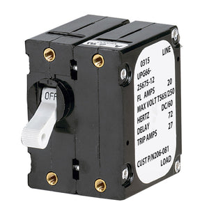 Paneltronics 'A' Frame Magnetic Circuit Breaker - 20 Amps - Double Pole [206-081S] - Point Supplies Inc.