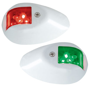 Perko LED Side Lights - Red/Green - 12V - White Epoxy Coated Housing [0602DP1WHT] - Point Supplies Inc.