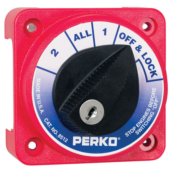 Perko Compact Medium Duty Battery Selector Switch w/Key Lock [8512DP] - Point Supplies Inc.