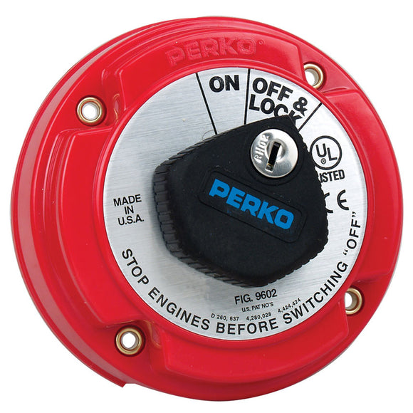 Perko Medium Duty Main Battery Disconnect Switch w/Key Lock [9602DP] - Point Supplies Inc.
