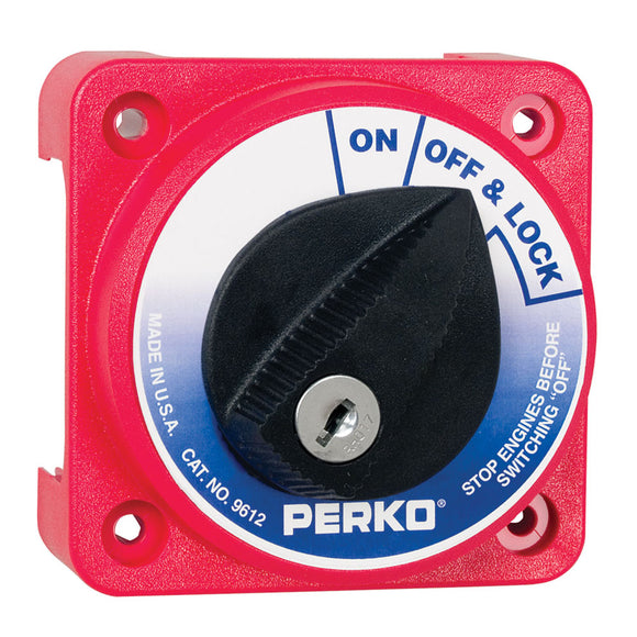 Perko 9612DP Compact Medium Duty Main Battery Disconnect Switch w/Key Lock [9612DP] - Point Supplies Inc.