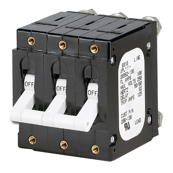 Paneltronics 'C' Frame Magnetic Circuit Breaker - 100 Amp - Triple Pole - White [206-136] - Point Supplies Inc.