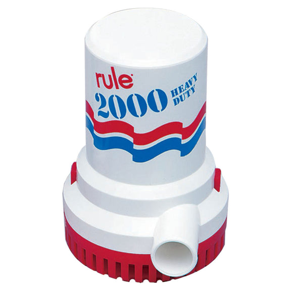 Rule 2000 GPH Non-Automatic Bilge Pump w/6' Leads [10-6UL] - Point Supplies Inc.