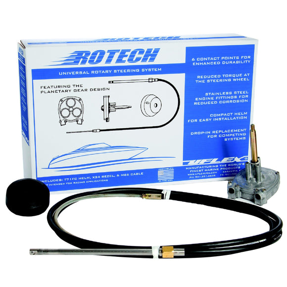 UFlex Rotech 8' Rotary Steering Package - Cable, Bezel, Helm [ROTECH08FC] - Point Supplies Inc.
