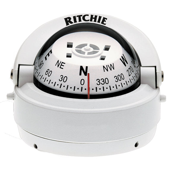 Ritchie S-53W Explorer Compass - Surface Mount - White [S-53W] - Point Supplies Inc.
