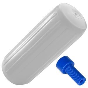 Polyform HTM-2 Hole Through Middle Fender 8.5" x 20.5" - White w/Air Adapter [HTM-2-WHITE] - Point Supplies Inc.