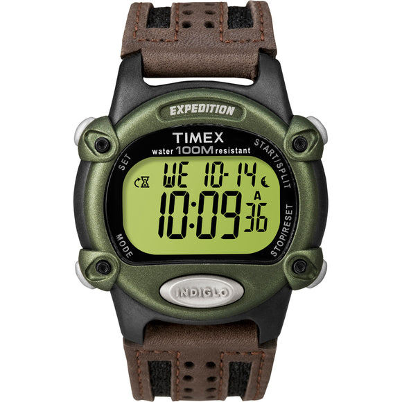 Timex Expedition Mens Chrono Alarm Timer - Green/Black/Brown [T48042] - Point Supplies Inc.