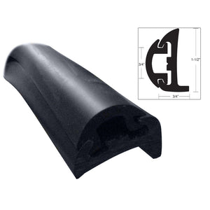 TACO Semi-Rigid Rub Rail Kit - Black w/Black Insert - 50' [V11-9795BBK50D-2] - Point Supplies Inc.