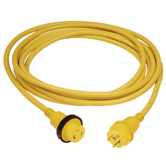 Marinco 30 Amp PowerCord PLUS Cordset w/Power-On LED - Yellow 50ft [199119] - Point Supplies Inc.