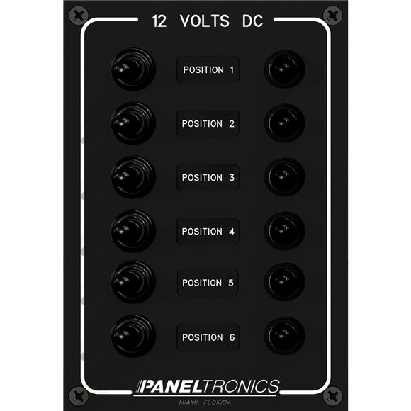 Paneltronics Waterproof Panel - DC 6-Position Toggle Switch & Circuit Breaker [9960016B] - Point Supplies Inc.