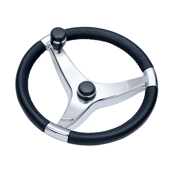 Schmitt  Ongaro Evo Pro 316 Cast Stainless Steel Steering Wheel w/Control Knob - 13.5
