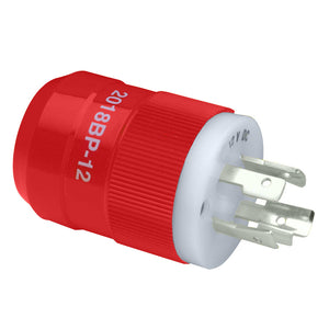 Marinco 2018BP-12 Locking Charger Plug (Male) - Red [2018BP-12] - Point Supplies Inc.