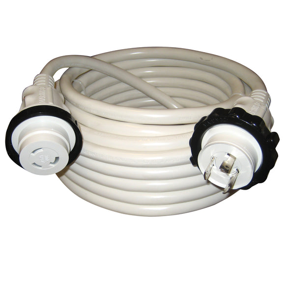 Marinco 30A 125V Molded Standard Cordset - White - 50' [199120] - Point Supplies Inc.