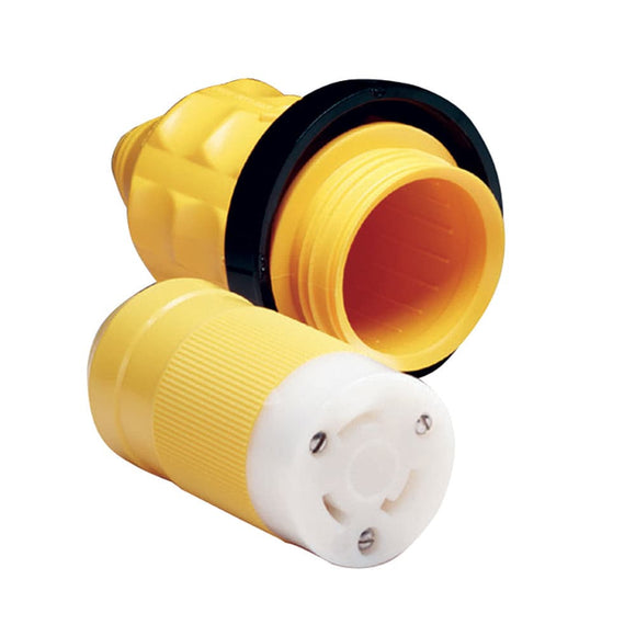 Marinco 305CRCN.VPK 30A Female Connector w/Cover & Rings [305CRCN.VPK] - Point Supplies Inc.
