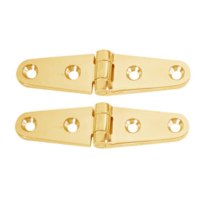 Whitecap Strap Hinge - Polished Brass - 4" x 1" - Pair [S-604BC] - point-supplies.myshopify.com