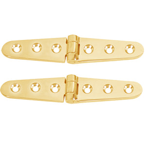 Whitecap Strap Hinge - Polished Brass - 6" x 1-1-8" - Pair [S-605BC] - point-supplies.myshopify.com