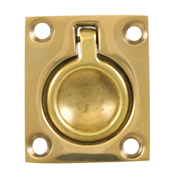 Whitecap Flush Pull Ring - Polished Brass - 1-1-2