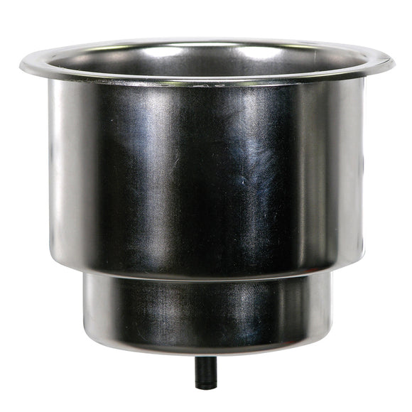 Whitecap Flush Cupholder w-Drain - 302 Stainless Steel [S-3511C] - point-supplies.myshopify.com