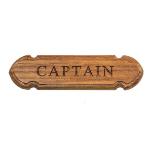 Whitecap Teak "CAPTAIN" Name Plate [62670] - point-supplies.myshopify.com