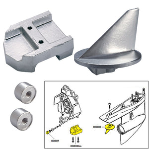 Tecnoseal Anode Kit w/Hardware - Mercury Alpha 1 Gen 1 - Zinc [20800] - Point Supplies Inc.