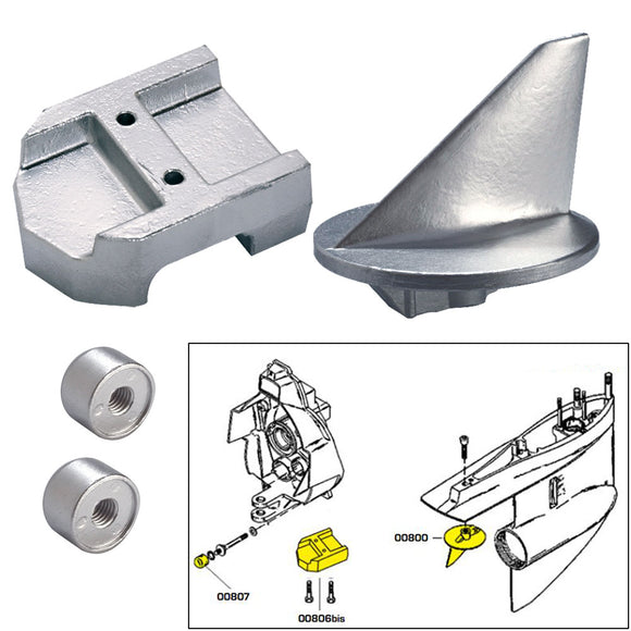 Tecnoseal Anode Kit w/Hardware - Mercury Alpha 1 Gen 1 - Zinc [20800] - Point Supplies Inc.