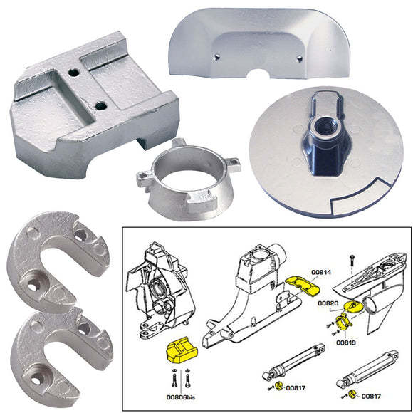Tecnoseal Anode Kit w/Hardware - Mercury Alpha 1 Gen 2 - Aluminum [20801AL] - Point Supplies Inc.
