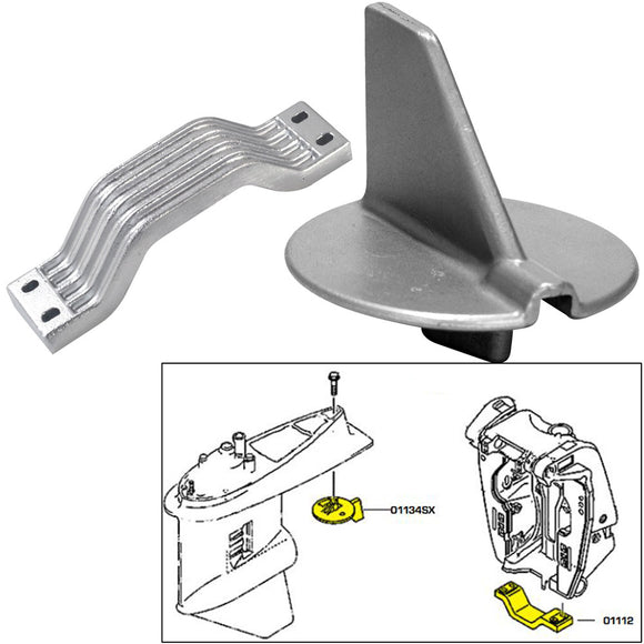 Tecnoseal Anode Kit w/Hardware - Yamaha 150-200HP Left Hand Rotation - Aluminum [21102AL] - Point Supplies Inc.