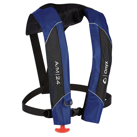 Onyx A/M-24 Automatic/Manual Inflatable PFD Life Jacket - Blue [132000-500-004-15] - Point Supplies Inc.
