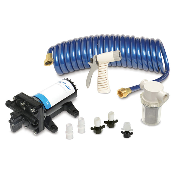 Shurflo by Pentair PRO WASHDOWN KIT II Ultimate - 12 VDC - 5.0 GPM - Includes Pump, Fittings, Nozzle, Strainer, 25 Hose [4358-153-E09] - Point Supplies Inc.