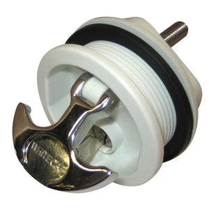 Whitecap T-Handle Latch - Chrome Plated Zamac-White Nylon - Locking - Freshwater Use Only [S-226WC] - point-supplies.myshopify.com