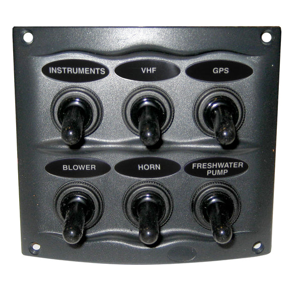 Marinco Waterproof Panel - 6 Switches - Grey [900-6WP] - Point Supplies Inc.