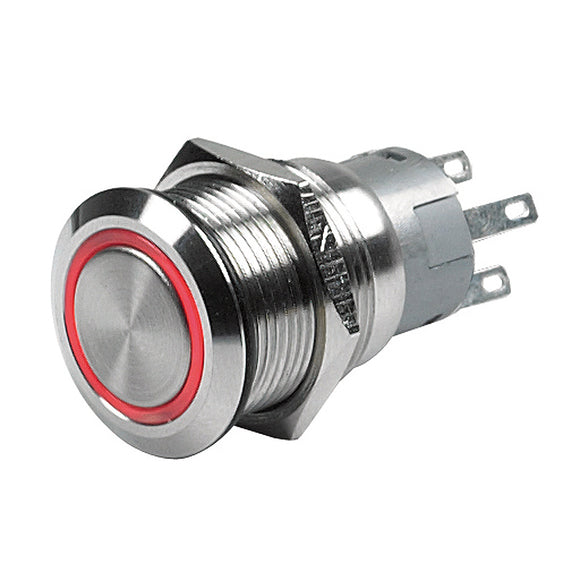 Marinco Push Button Switch - 12V Latching On/Off - Red LED [80-511-0001-01] - Point Supplies Inc.