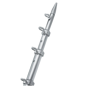 TACO 8' Center Rigger Pole - Silver w/Silver Rings & Tip - 1-1/8" Butt End Diameter [OC-0422VEL8] - Point Supplies Inc.