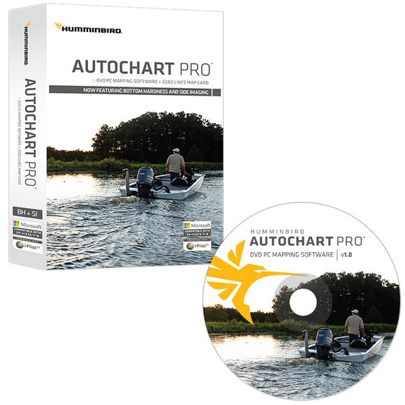 Humminbird AutoChart PRO DVD PC Mapping Software w/Zero Lines Map Card [600032-1] - Point Supplies Inc.