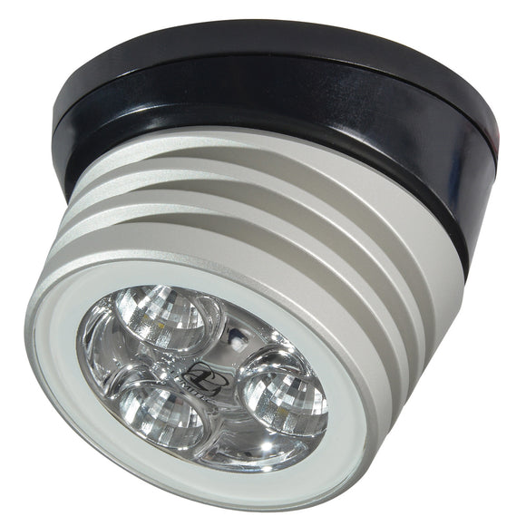Lumitec Zephyr LED Spreader/Deck Light -Brushed, Black Base - White Non-Dimming [101326] - Point Supplies Inc.