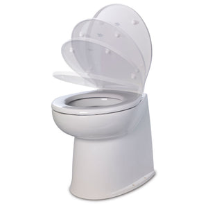 Jabsco 17" Deluxe Flush Fresh Water Electric Toilet w/Soft Close Lid - 12V [58040-3012] - Point Supplies Inc.